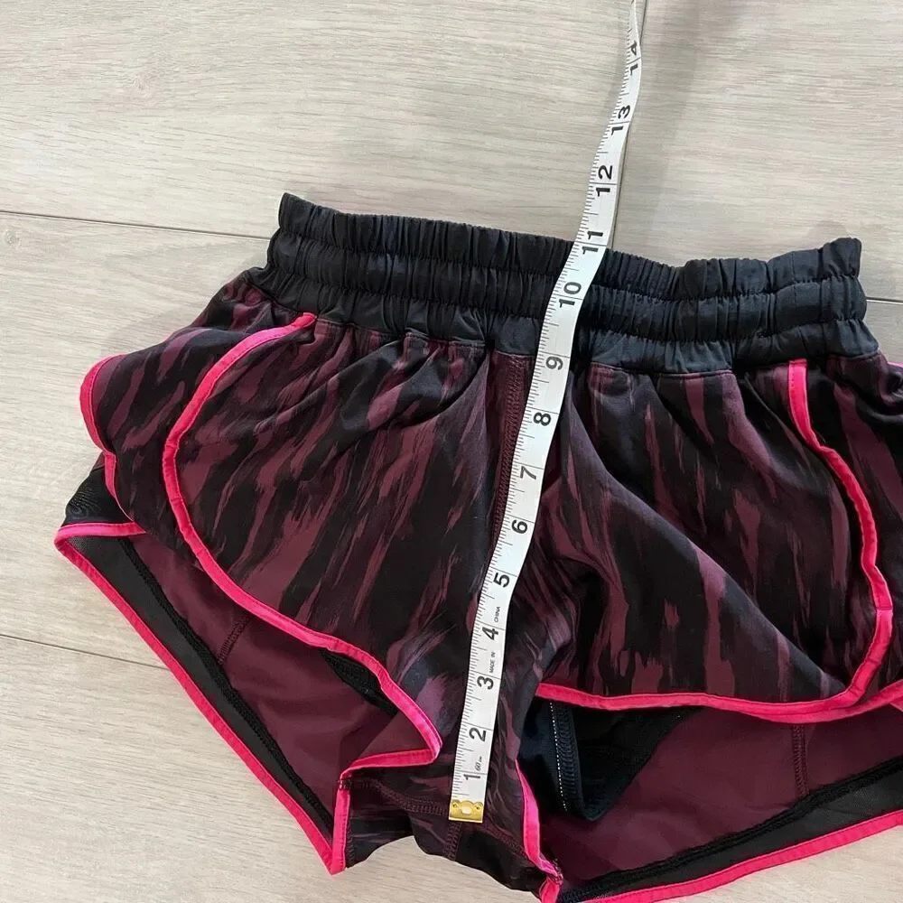 Lululemon Womens Super Squad Running Shorts Size 4 Elastic Waist Lined Purple